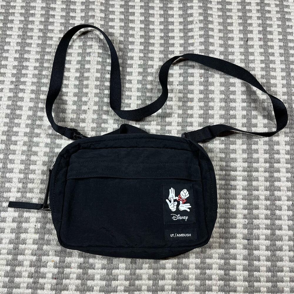 Disney x Ambush x Uniqlo Crossbody Bag‎ Black 10in x 7in Preowned